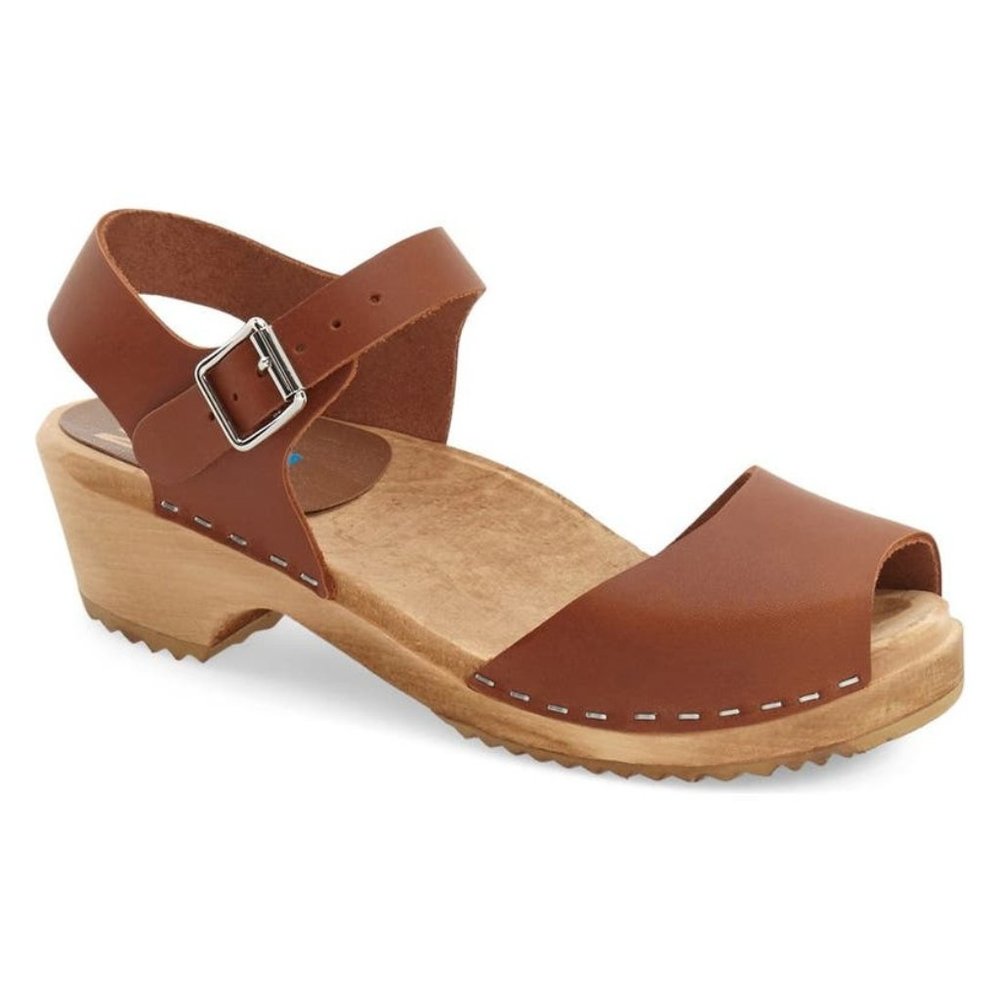 🆕 MIA Anja Clog Mule Sandal Shoes Peep Toe 7/8 (38 EU sizing) Brown